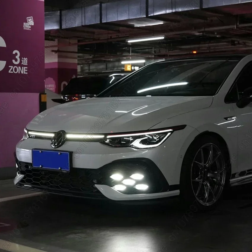 For VW Golf 8 MK8 GTI R-Line 2021-2024 Front Fog Lamp Orotective Cover Frame Wind Gauge Eyelid Cover Trim Side Spoiler Body Kits view 3