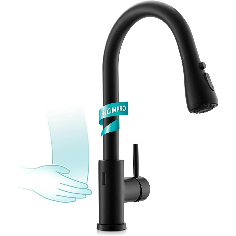 

Black Touchless Kitchen Faucet with Pull Down Sprayer Single Handle, Side Motion Sensor Kitchen Touchless Faucet