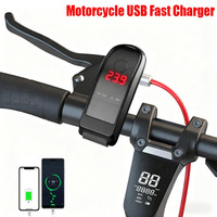 PD+QC3.0 Motorcycle Phone Charger Handlebar Dual USB Socket Waterproof 12V Power Supply Adapter with Voltmeter Motor Accessory