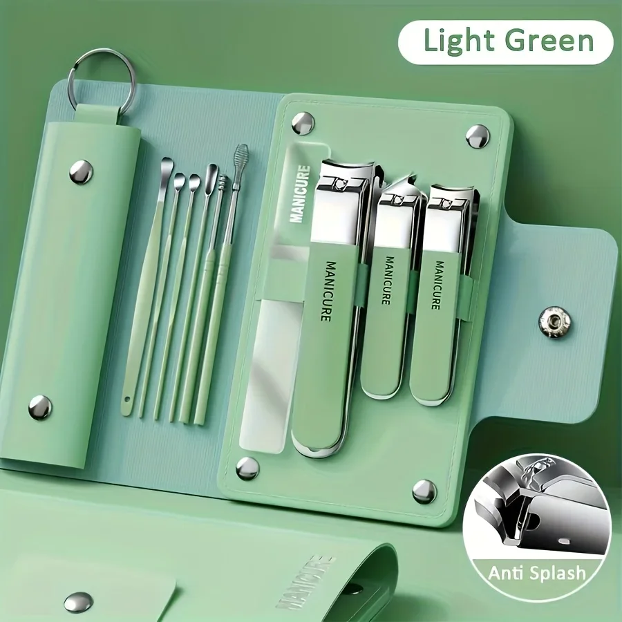 Nail Clippers Kit 10pcs Manicure Set Ear Digging Spoon Personal Care Tools Grooming Kit for Travel or Home Gifts
