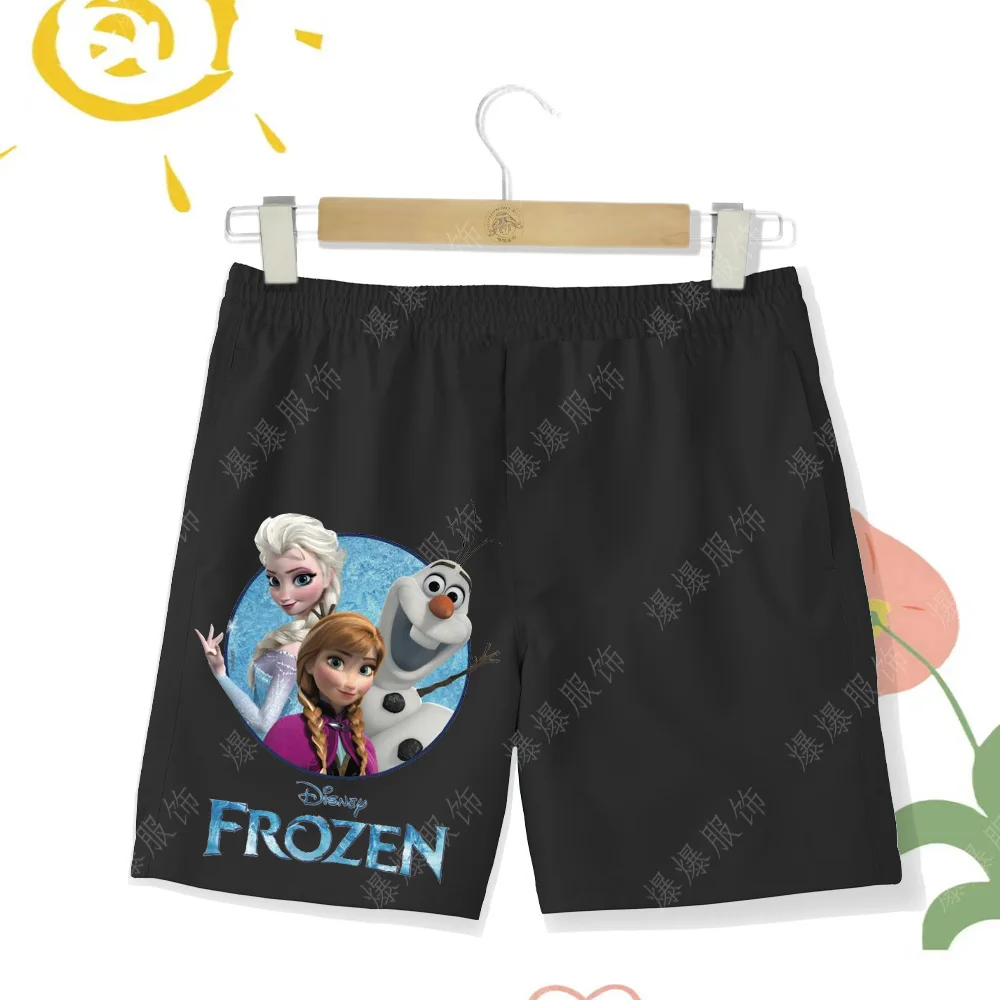 Four Seasons New Children's Leisure Beach Pants Fashionable Cartoon Print Outdoor Sports Vacation Beach Multi color Shorts