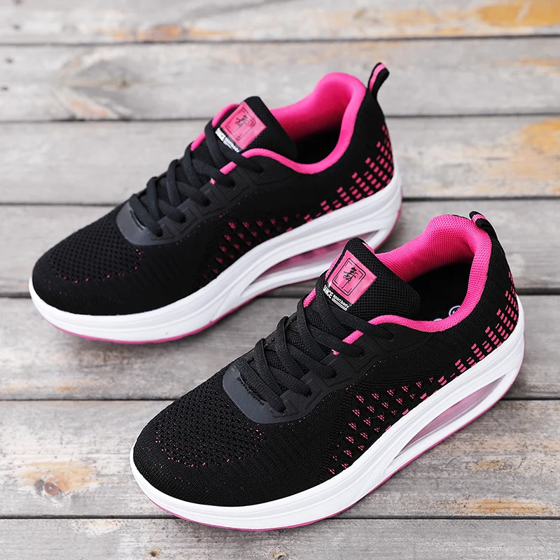 

2025 New Women's Casual Sneakers Breathable Mesh Platform Shoes Comfortable Walking Shoes Lace Up Ladies Flats Zapatillas Mujer