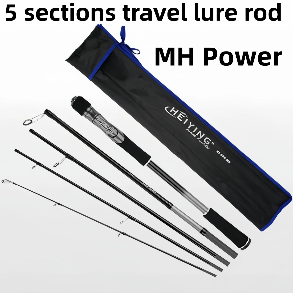 Caña de spinning HeiYing MH – 5 piezas carbono portátil para mar - imagen 4