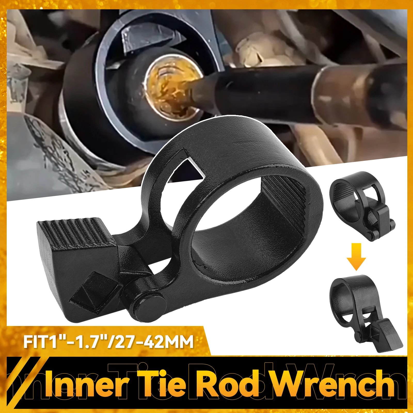 Car Inner Tie Rod Wrench 27-42mm Universal Steering Rods Removal Tool Universal Car Truck Inner Tie Rod Wrench Car Disassembly