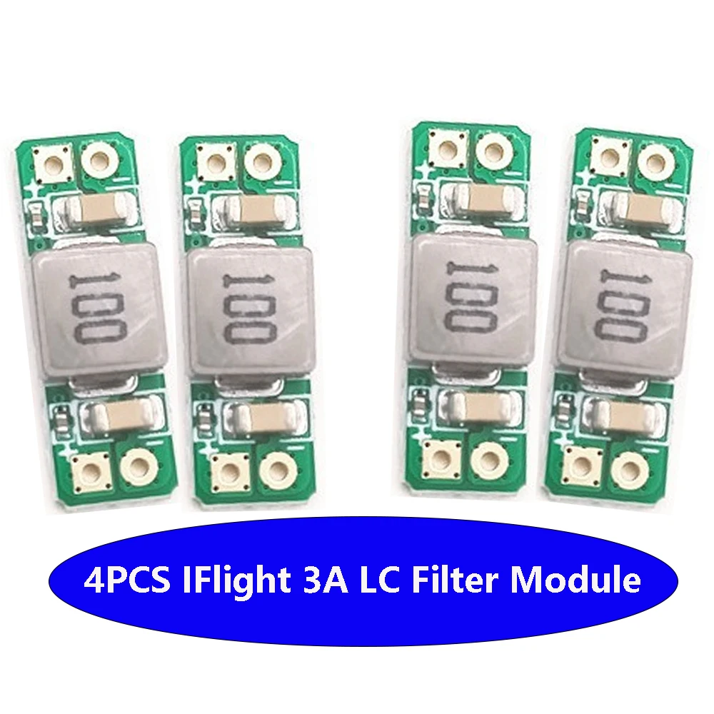 IFlight LC Filter Module 3A 5-36V Built-in Reverse Polarity Protection for RC FPV Freestyle Drone Camera AV Transmitter （4PCS）