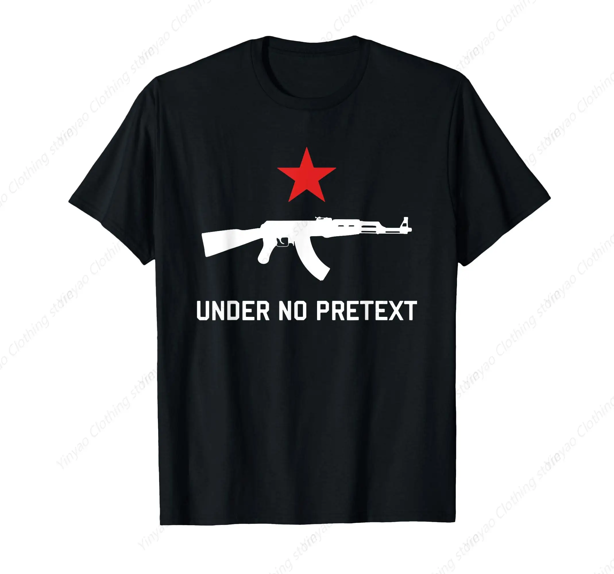 

Camouflage Free Karl Marxist T-Shirt Gun Red Five Pointed Star Print Men'S Shirt Pure Cotton Black Short Sleeved Shirt