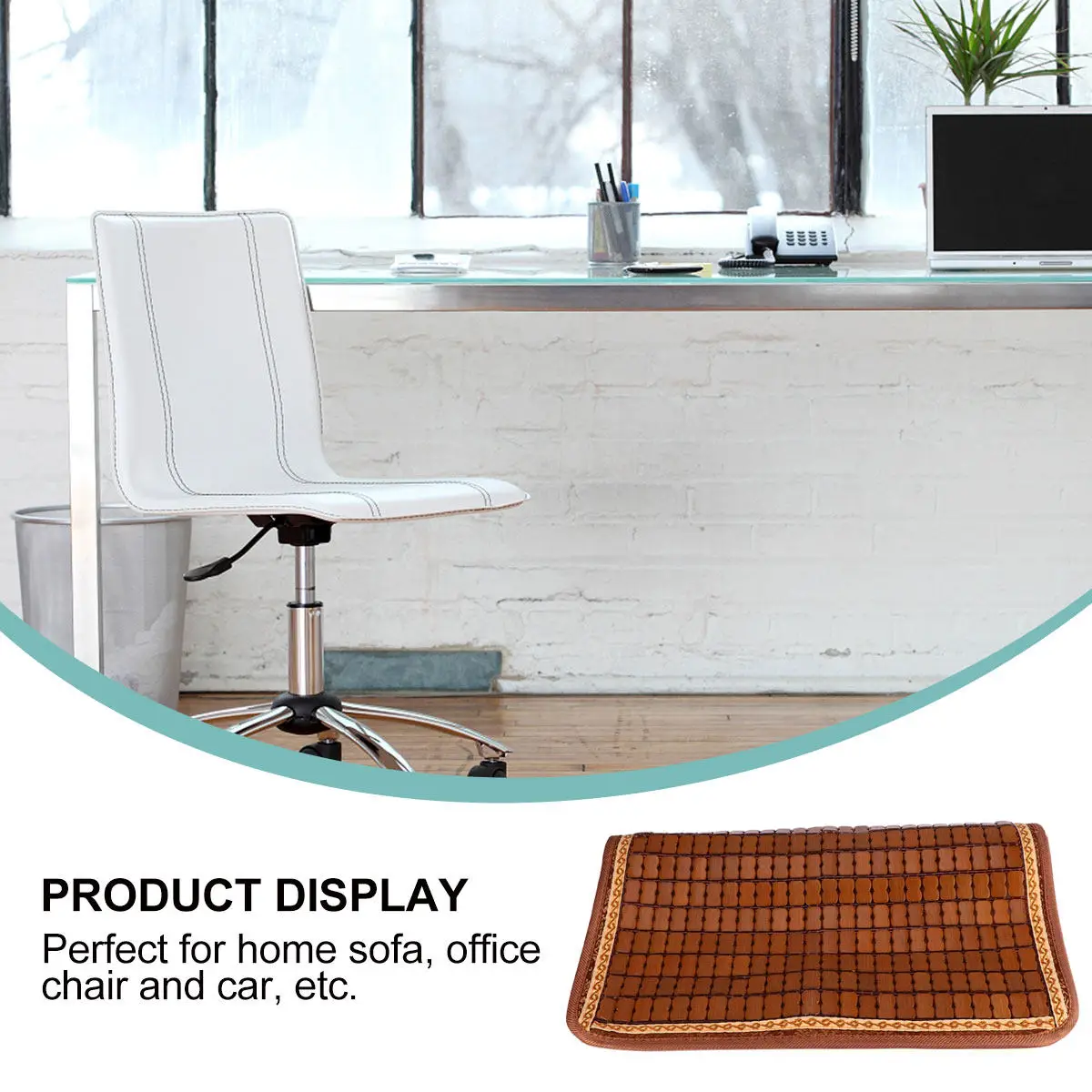 1Pcs Bamboo Cooling Seat Mat Non Slip Breathable Cushion Sofa Pad Summer Cooling Seat Cushion Car Home Sauna of Bamboo