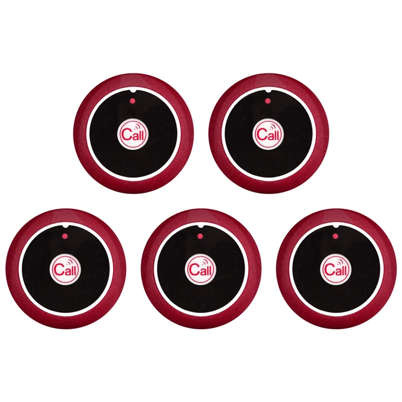 

5Pcs Call Button Restaurant Pager Wireless Waiter Transmitter 433Mhz For Hookah Bar Cafe Customer Service-AA70