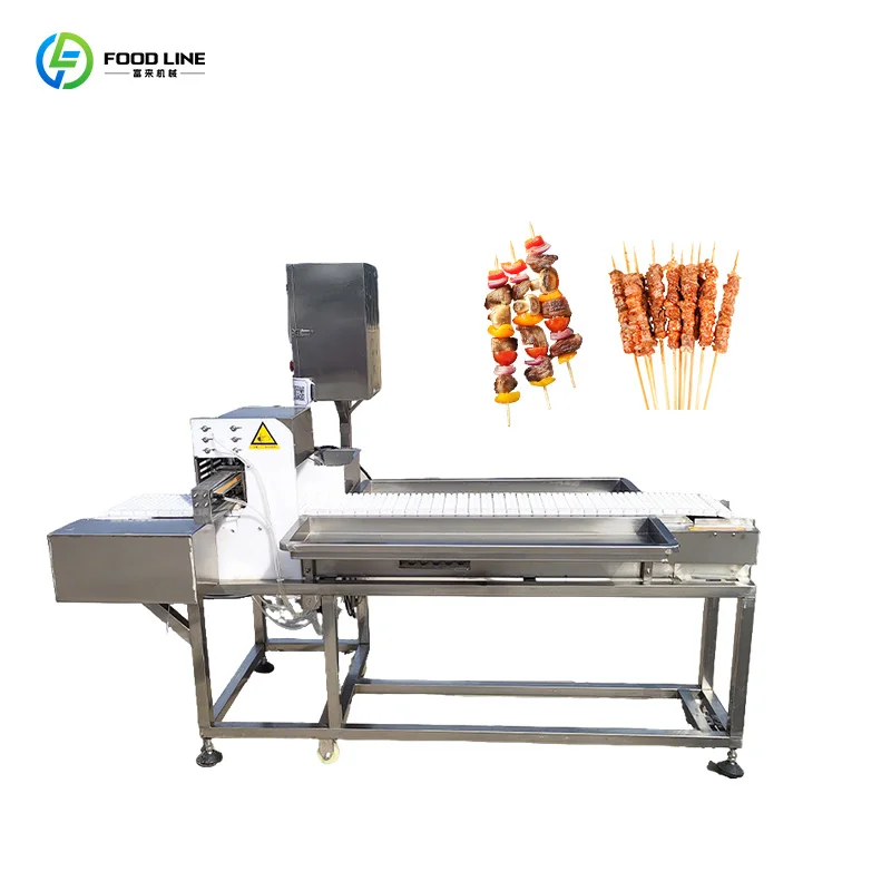 Full Automatic and High Efficiency Multifunctional Mutton Shashlik Yakitori Kebab Skewer Maker Machine