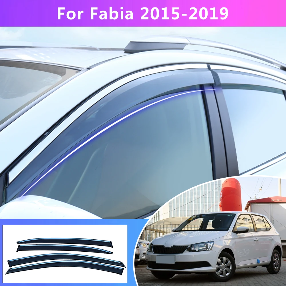 Window Weather Shield For Skoda Fabia Hatchback 2015 2016 2017 2018 2019 Sun Rain Visor Car Styling Auto Accessories