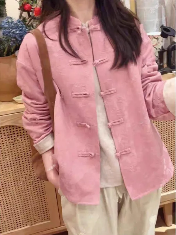 

New Chinese Sle Set Thin Outerwear Women's Spring 2026 New Cotton Linen Embroidery Comfortable Daily Versatile Top