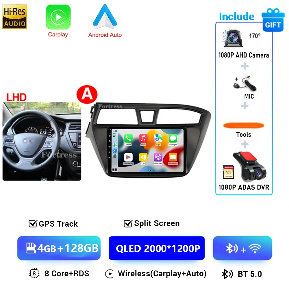Auto radio voor Hyundai i20 2 II GB 2014 - 2018 Android 16 inch scherm Multimedia autoradio navigatie stereo videospeler Carplay Auto