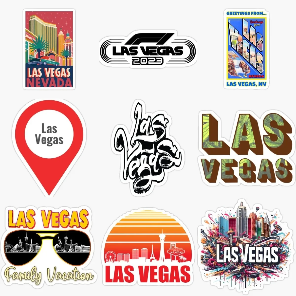 

Creative Las Vegas PVC Materials Sticker for Decorate Fridge Table Wall Car Van Truck Motorcycle Off-road Helmet Bumper Decal