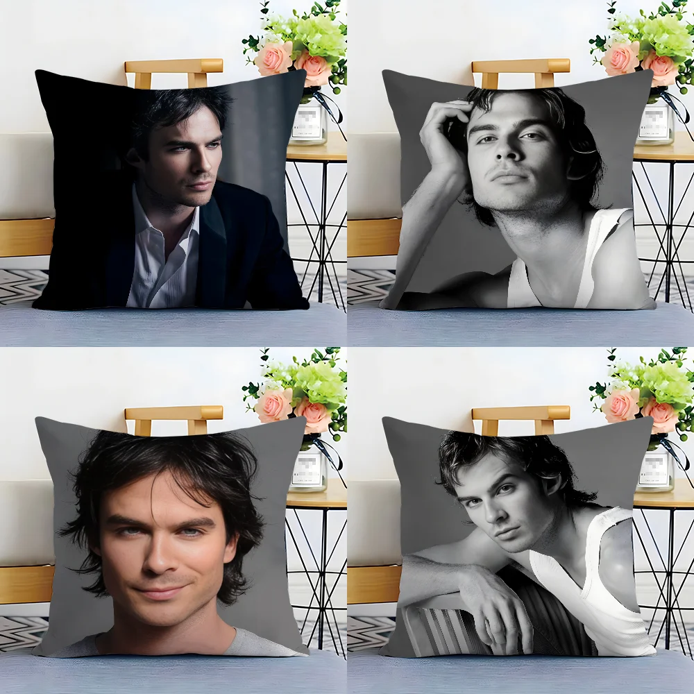 I-Ian S-Somerhalder Actor Pillow Case Plush Fabric Soft  Pillowcase Double Sided Print Cushion Cover Household Gifts