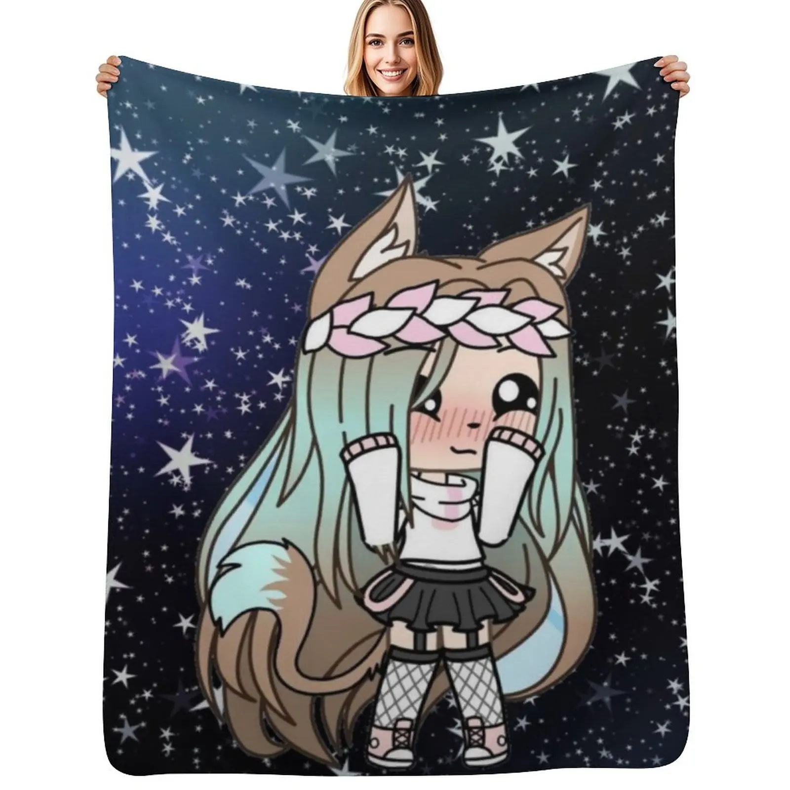 Gacha life Throw Blanket No Pilling Soft Warm Blanket for Bed
