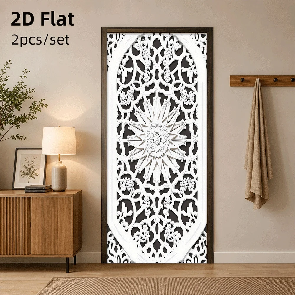 1 piece of natural waterfall landscape door sticker, color waterproof self-adhesive decorative sticker, living room bedroom entr