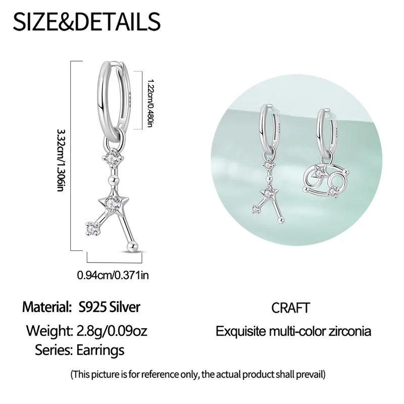 12 كوكبة سلسلة أقراط 925 فضة المرأة 2025 الزركون الأذن ترصيع تألق تمهيد هوب القرط مجوهرات هدية #6