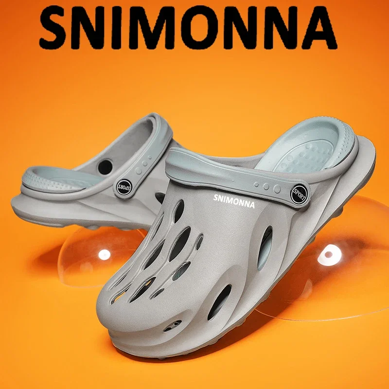 

Men's Fashion Beach Sandals Thick Sole Slipper Waterproof Anti-Slip Sandals Flip Flops Non-slip toe EVA hole shoes
