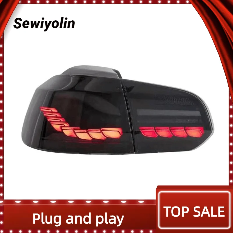 

Задние фонари в американском стиле для Volkswagen Golf 6 MK6 2010-14, задние фонари, шкала копченого дракона, сигнал DRL, автомобильный подключи и играй