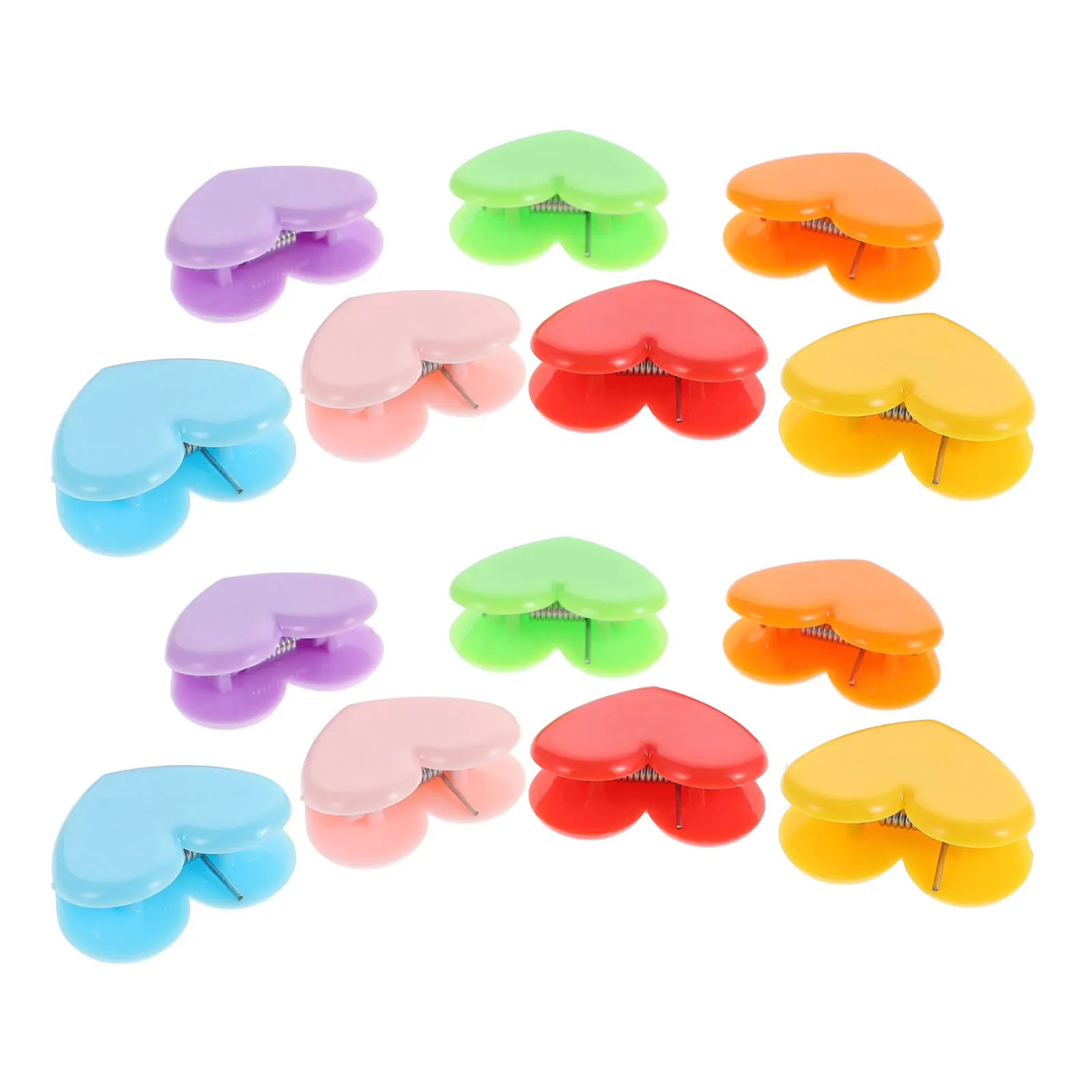 

20Pcs Heart-Shaped Plastic File Clips Strong Office Photo Clips Students Files Folders School Office Supplies Documents Folder