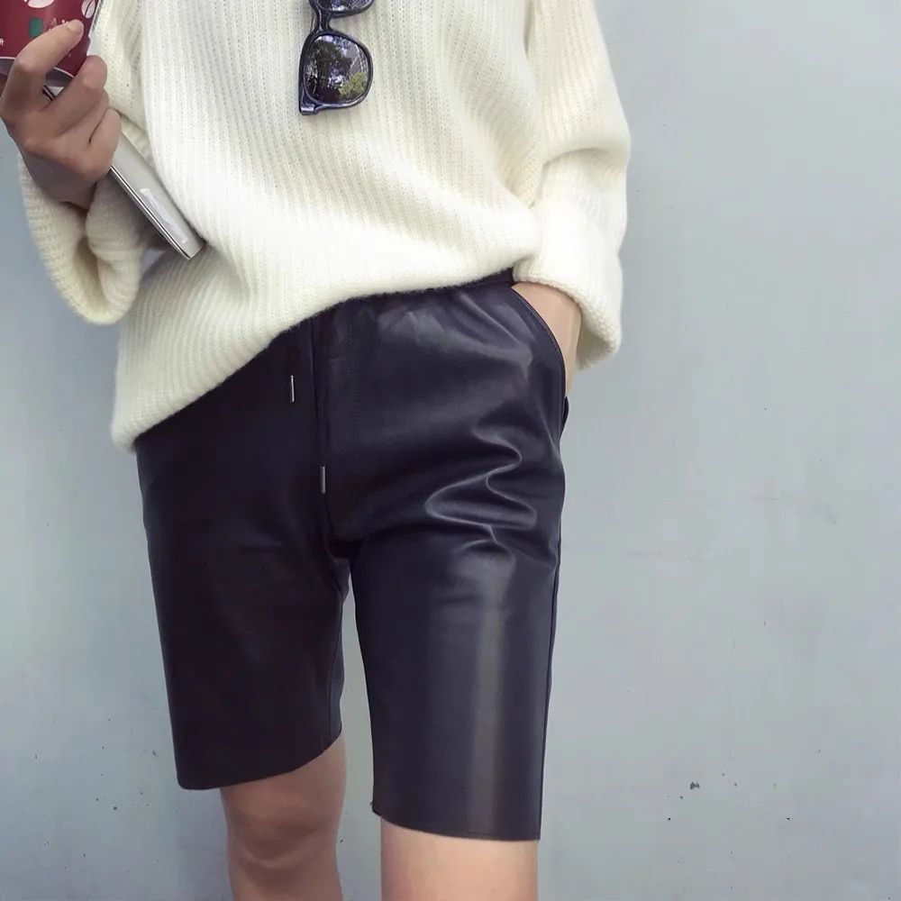 

Модные женские повседневные брюки из натуральной овчины с высокой талией, широкими штанинами и эффектом похудения, осенняя коллекция