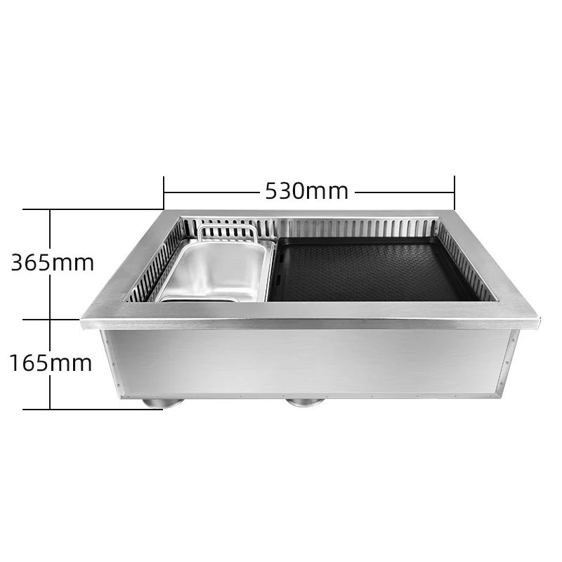 Commercial smokeless integrated catering electric hot pot barbecue equipment hot pot dining table stove