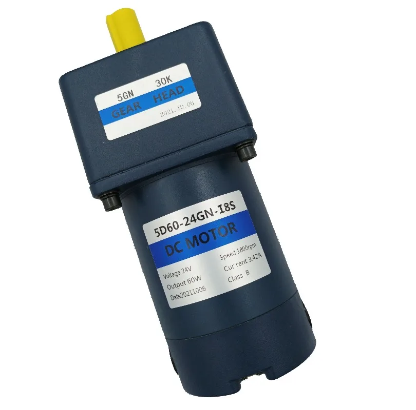 60W 90W 120W AC DC Single Phase Gear Motor Helical Spur Speed Reducer Gearmotor with Shaft Keyway Design
