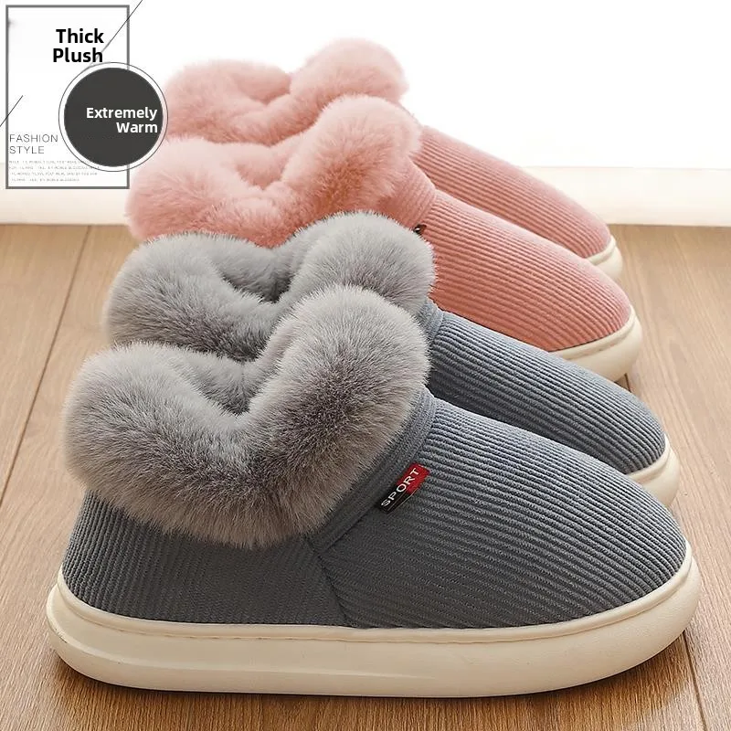 

Теплые домашние тапочки Thi Boted из хлопка для мужчин и женщин, зимние, нескользящие, на флисовой подкладке, очень удобные