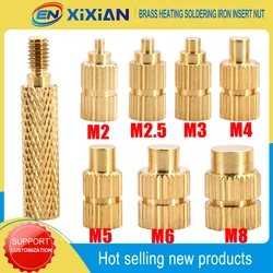 Brass Heating Soldering Iron Tip Tool Insert Nut for Plastic 3d Printing Holt Melt Nut Implant Connector M2 M2.5 M3 M4 M5 M6 M8