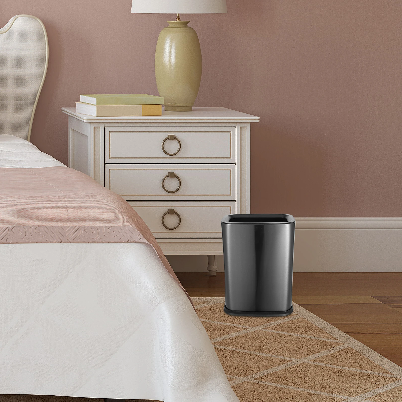 

Двойное ведро из нержавеющей стали, мусорное ведро, мусорная корзина для кухни, ванной комнаты, спальня, открытый отель, офис, открытый