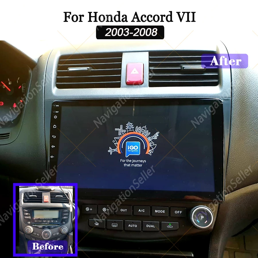 

Autoradio Carplay For Honda Accord 7 VII 2003 2004 2005 2006 2007 2008 Car Stereo Multimedia Player Head Unit GPS DSP Audio Wifi
