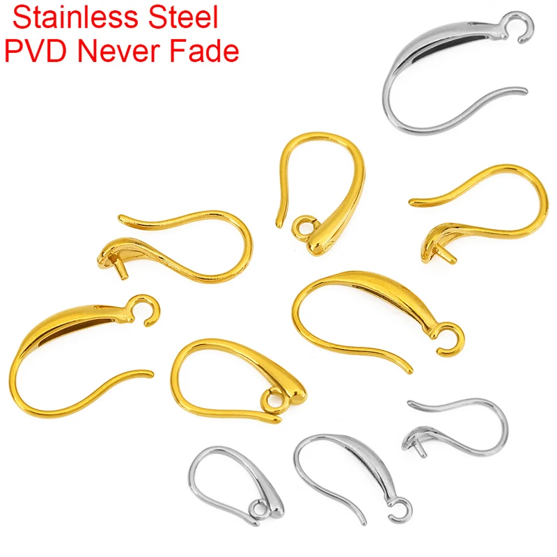 5 قطعة PVD لا تتلاشى أبدا الفولاذ المقاوم للصدأ أقراط السنانير سلك هيبوالرجينيك أقراط المشابك صنع الملحقات لنتائج المجوهرات