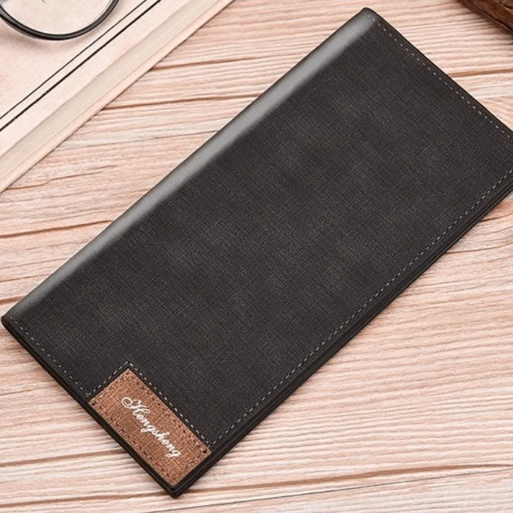 Dompet Ritsleting Panjang Pria Elegan Tas Clutch Bisnis Kapasitas Besar Gaya Inggris Anti Maling Slot Multi Kartu Tempat Kartu ID Pria