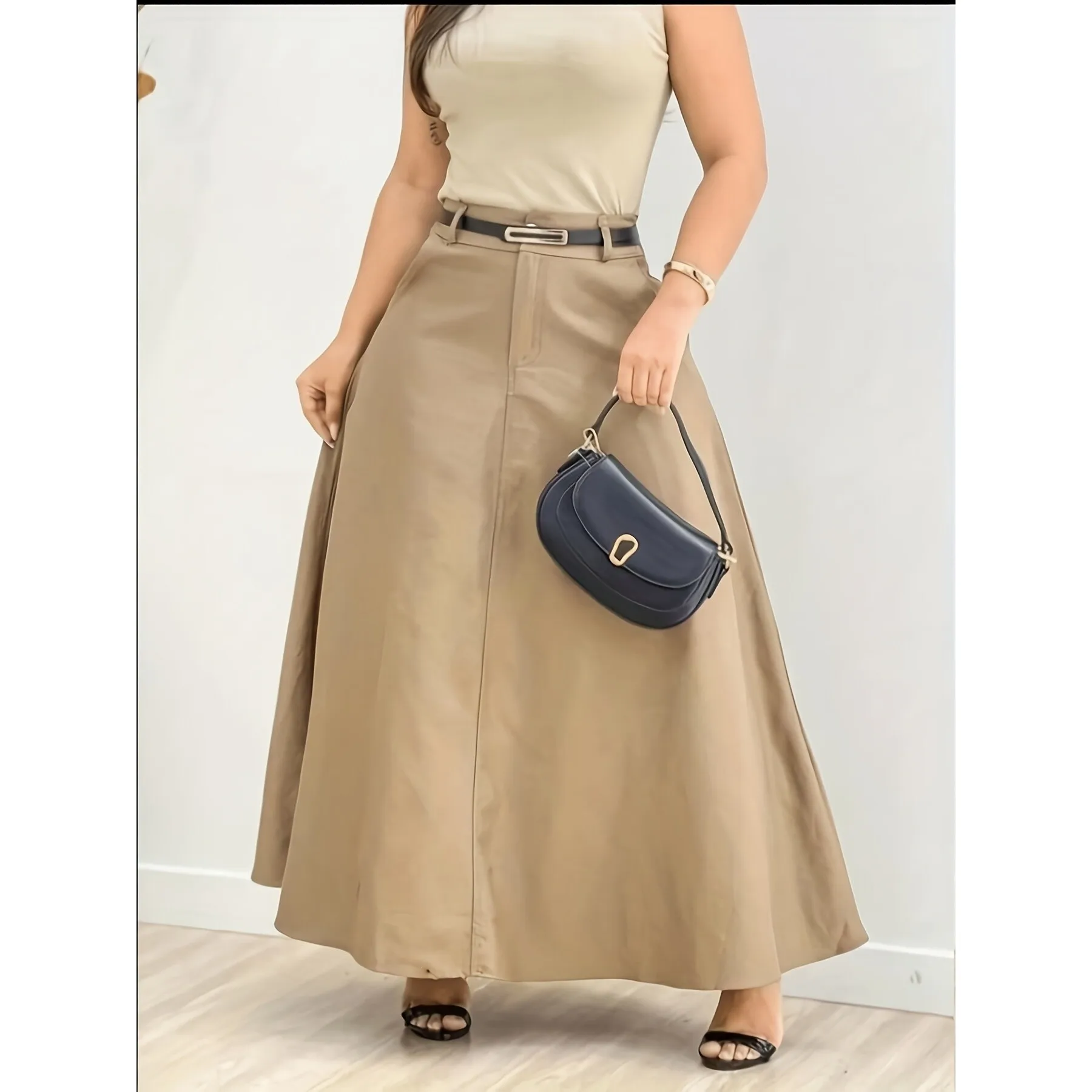 

Slim A-Line Midi Skirt Cross-Border Half-length Skirt Fashionable And Stylish Women's Clothing Spring Season Neutral Audience