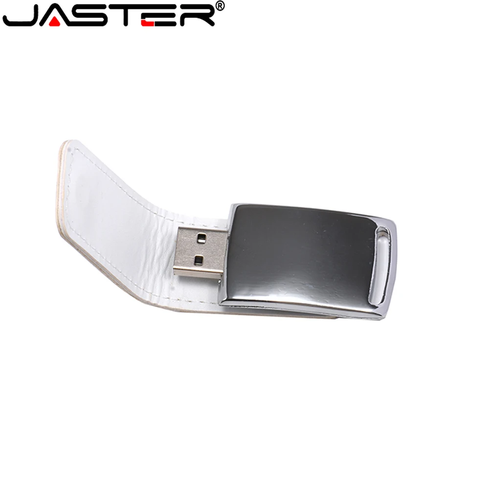 Imagem -06 - Jaster-usb Flash Drive de Couro Branco Logotipo Personalizado Gratuito Memory Stick Impressão Colorida 32gb 64gb 128gb 30 Unidades por Lote