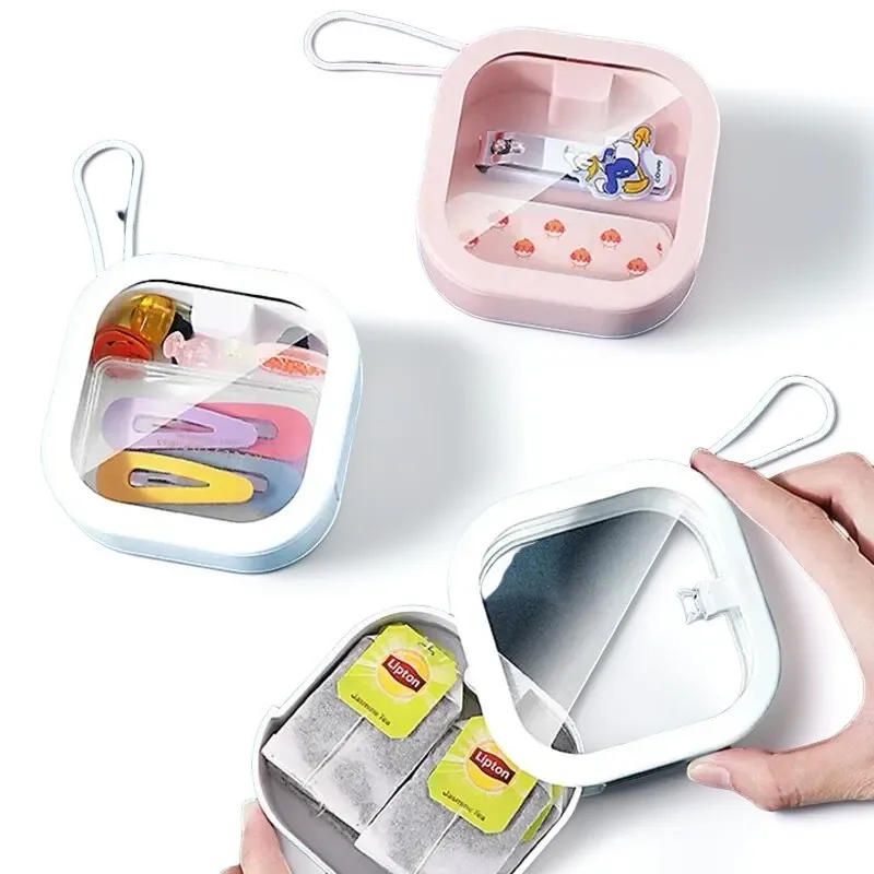 

1PC Desktop Miscellaneous Plastic Storage Box Multifunctional Press Type Cotton Swab Box Storage Box Hair Clip Storage Box
