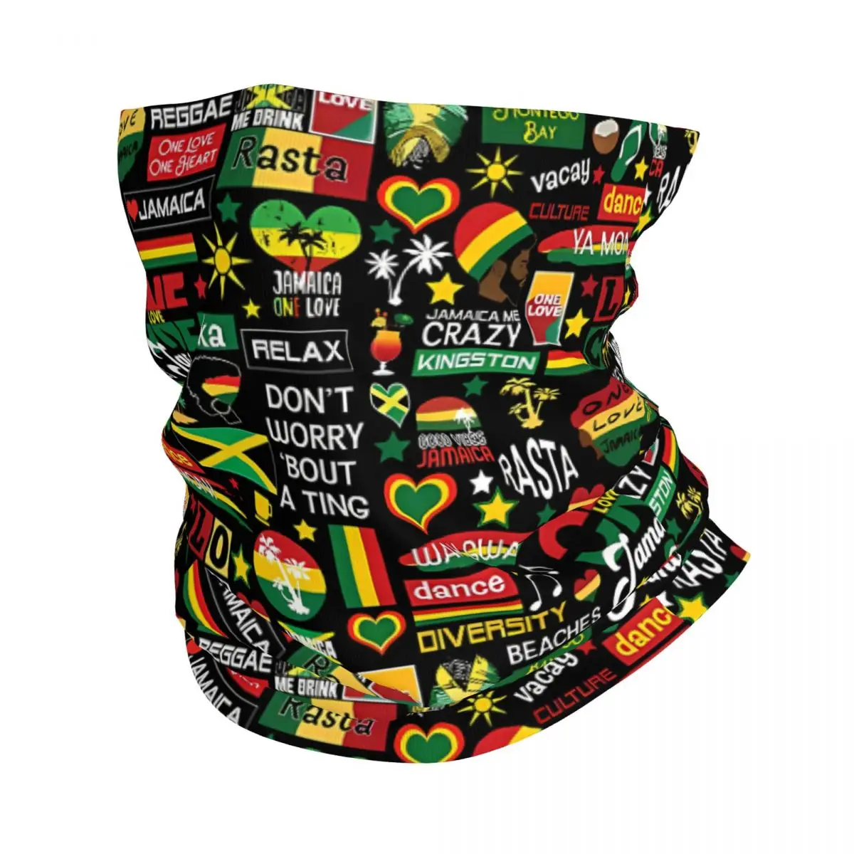 Jamaica One Love Culture Thin Wrap Scarf Bandana Neck Gaiter Face Cover Headband