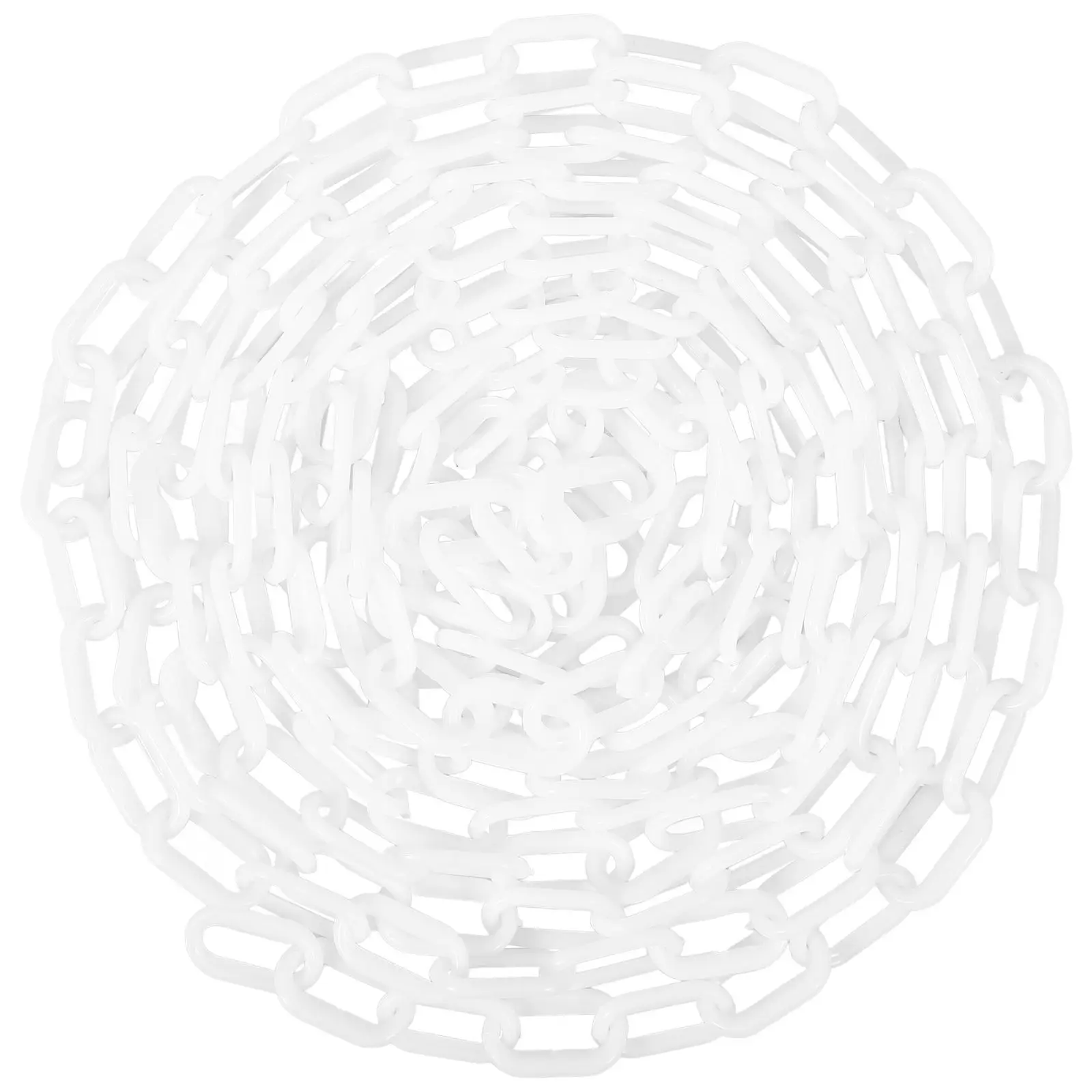 5M White Plastic Protective Chains With 2 Cone Buckles Safety Barrier Traffic Equipment Crowd Control Caution Chain Links