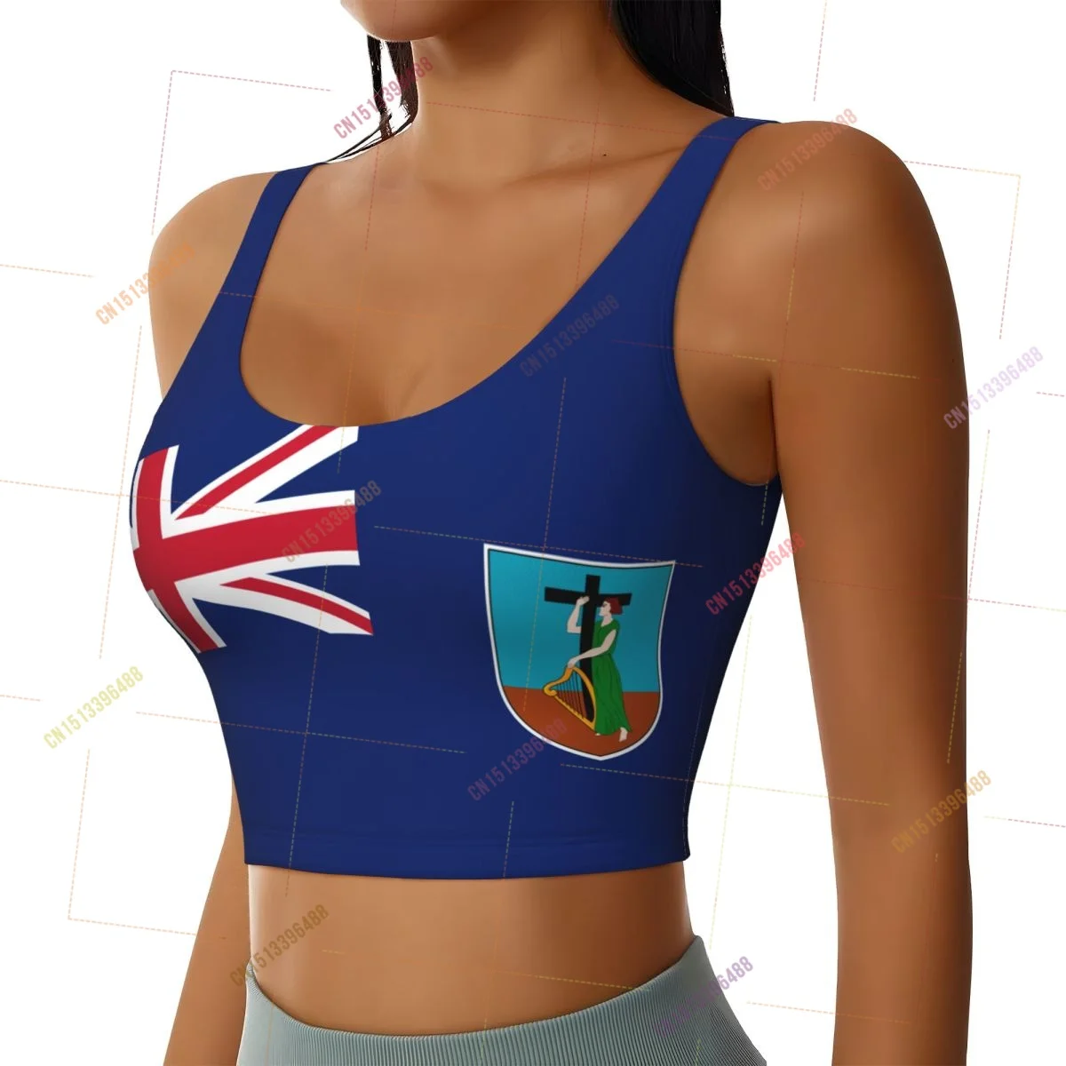 2026 Montserrat Flag Print Women Activities Sports Vest Yoga Vest Workout Vest for Women Lightweight Trendy