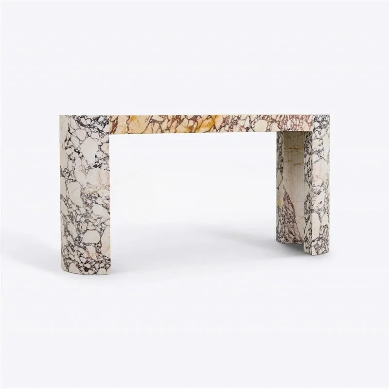 High Quality Corner Console Table Modern Style Handcrafted  Marble Console Table White Console Tables