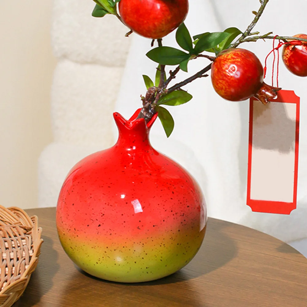 

Creative Ceramic Pomegranate Vase Retro Design Hydroponics Flower Vase Vintage Decorative Table Ornament Vases for Flowers