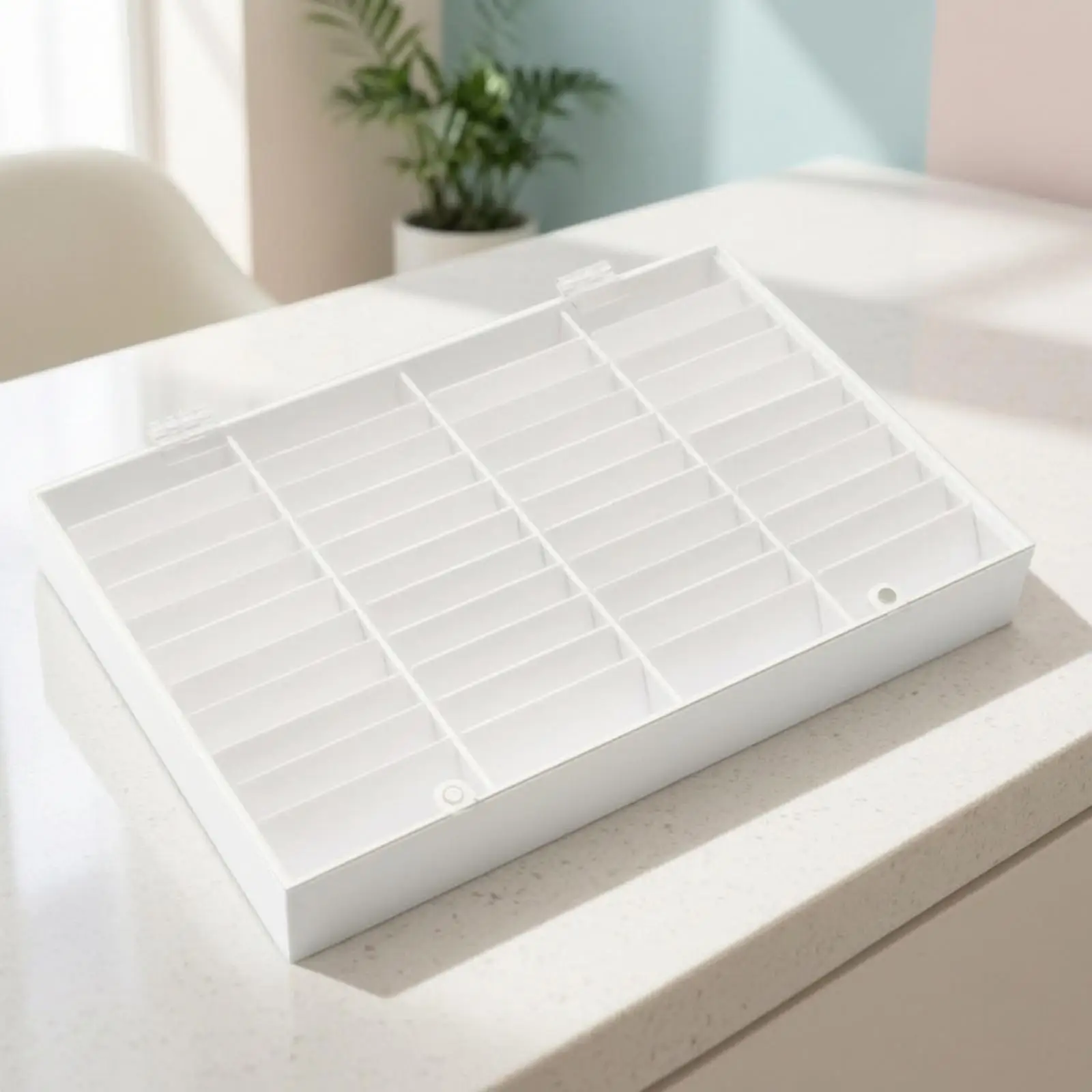 Nail Gel Polish Swatch Rack Acrylic Organizer Box Clear 44 Slot Storage Case for Color Samples