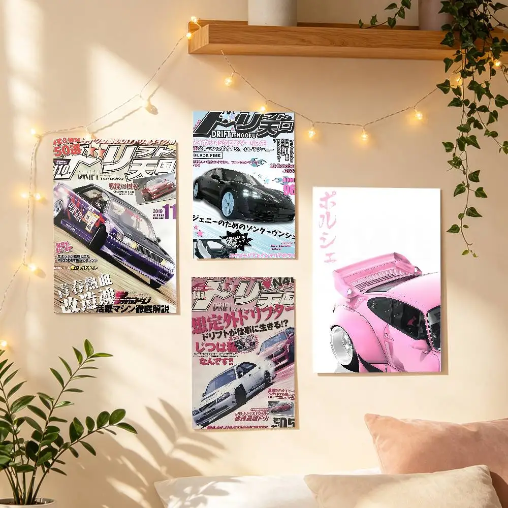 Vintage Japanese Racing Cars Magazine Poster Picture Canvas Painting Wall Art Home Decoration Print For Living Room Decor