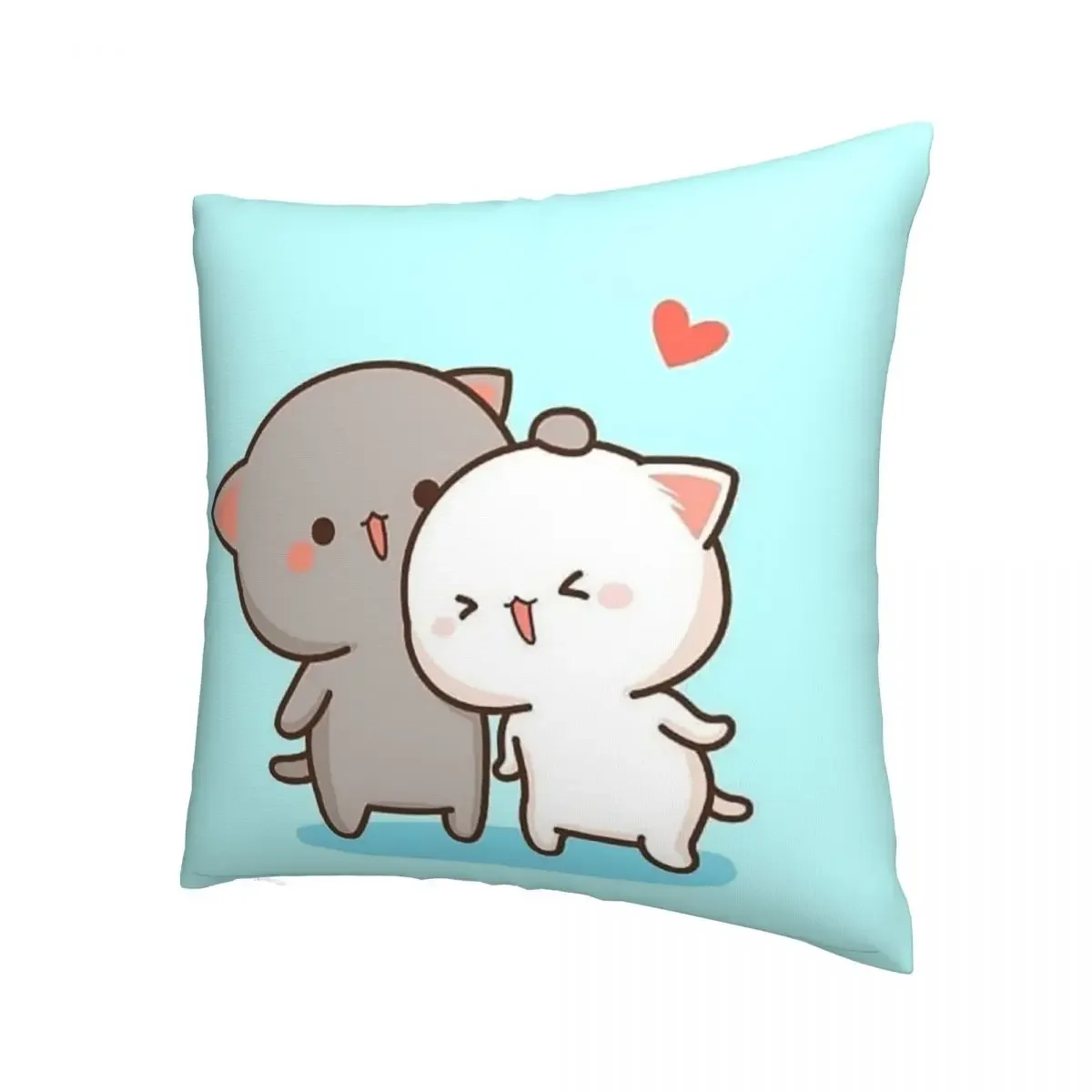 Peach And Goma Mochi Cat Pillowcase Soft Polyester Cushion Cover Decorative Pillow Case Cover Seater Square 45X45cm