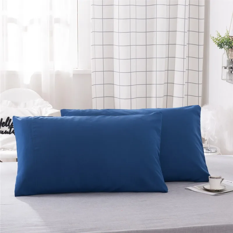 

2 Piece Dark Blue Pillowcase Set Luxurious Soft and Hypoallergenic Pillow Cover Good Quality Pillowcase For Bed Dropshipping