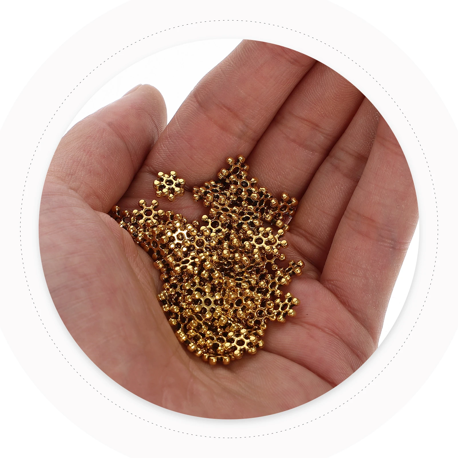 

200 Pcs Retro Alloy Spacer Jewelry Simulated Snowflake Jewellery Making Beads Snowflakes Cutouts