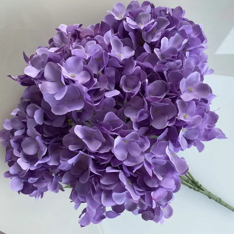 Simulation Flowers Silk Hydrangeas Bouquet Shopping Mall Decoration Fake Flower Artificial Purple White Hydrangea Green Plant