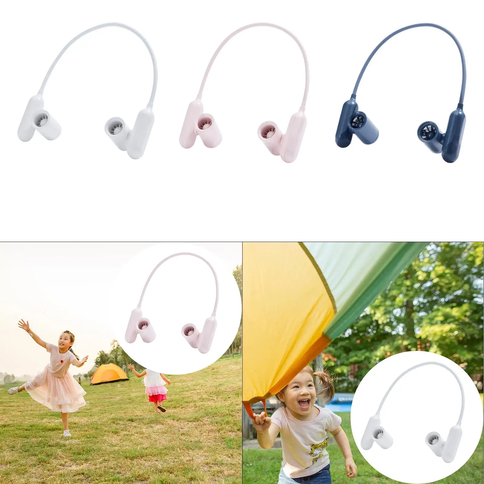 Ventilador de resfriamento pessoal para pendurar no pescoço para atividades externas, ciclismo, esportes