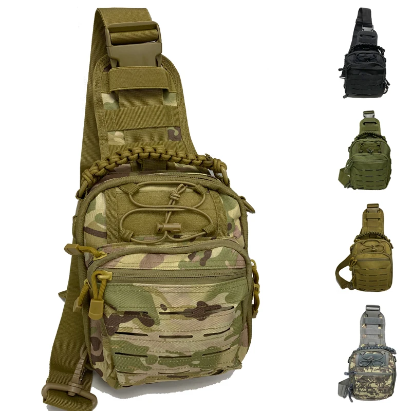 

Outdoor Tactical Crossbody Bag Molle System Sport Bag Multifunctional Portable Chest Pack For Hiking Climbing