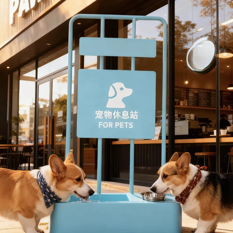 

Pet rest stop, guide sign, vertical sign, pet shop restaurant sign